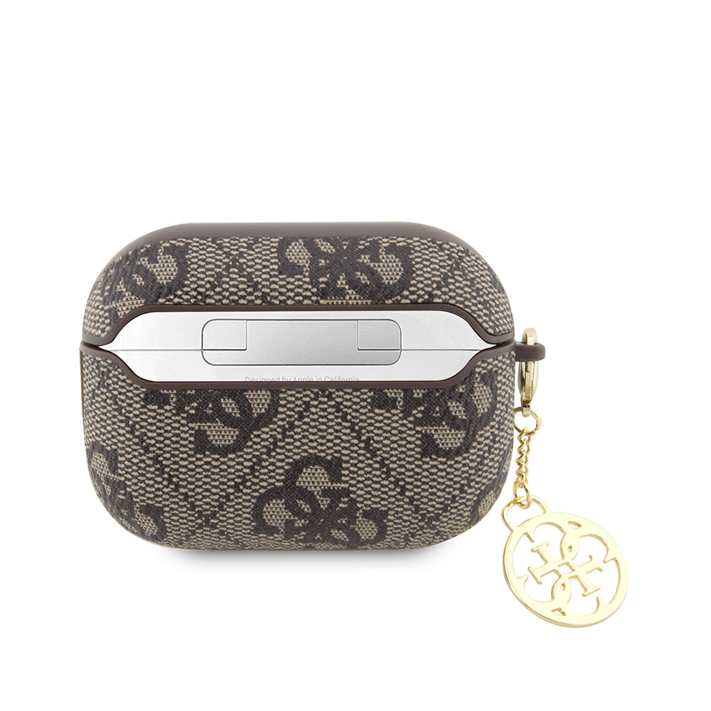 Guess Airpods Pro 2 Orjinal Lisanslı 4G Desenli Metal Script Logolu 4G Charm PU Deri Kılıf Guess Airpods Pro 2 Orjinal Lisanslı 4G Desenli Metal Script Logolu 4G Charm PU Deri Kılıf